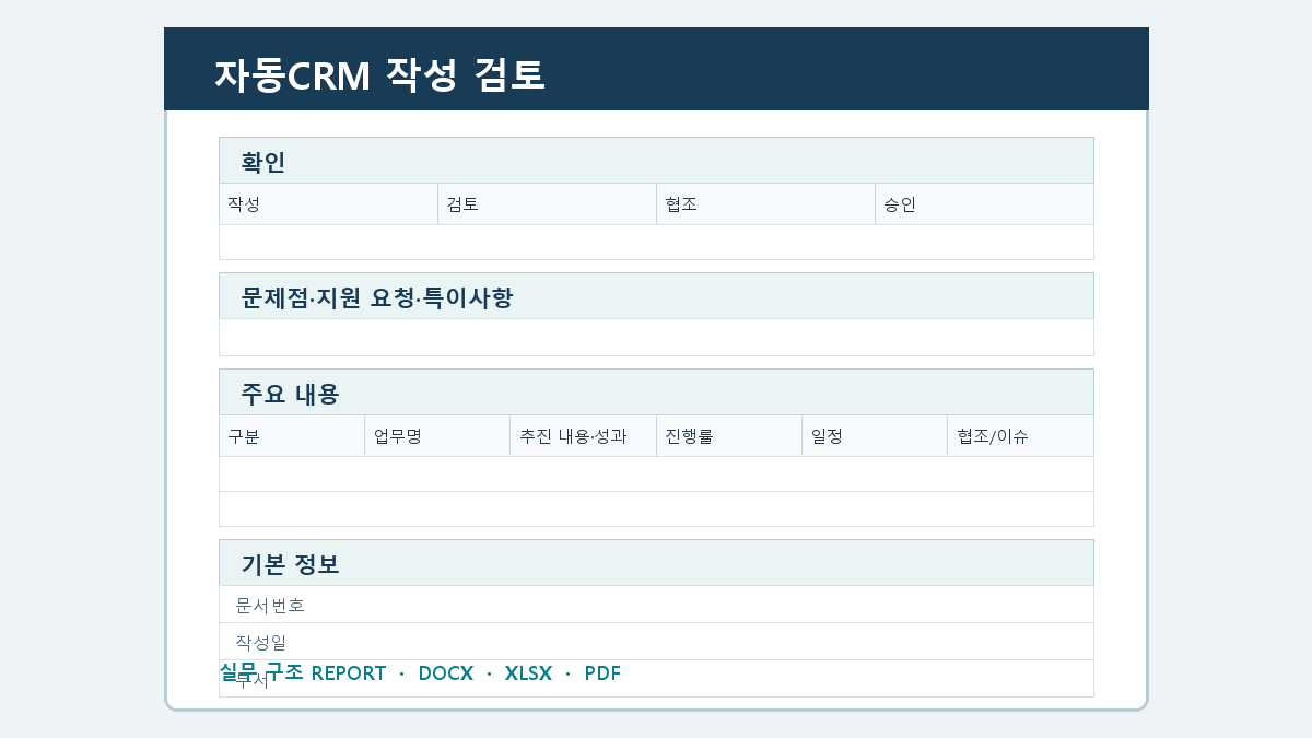 자동CRM 양식 작성 순서